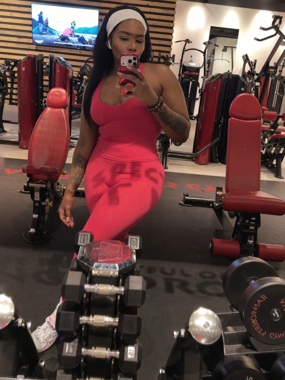 Hot Pink Athletic Jumpsuit - Scoop Neck Activewear